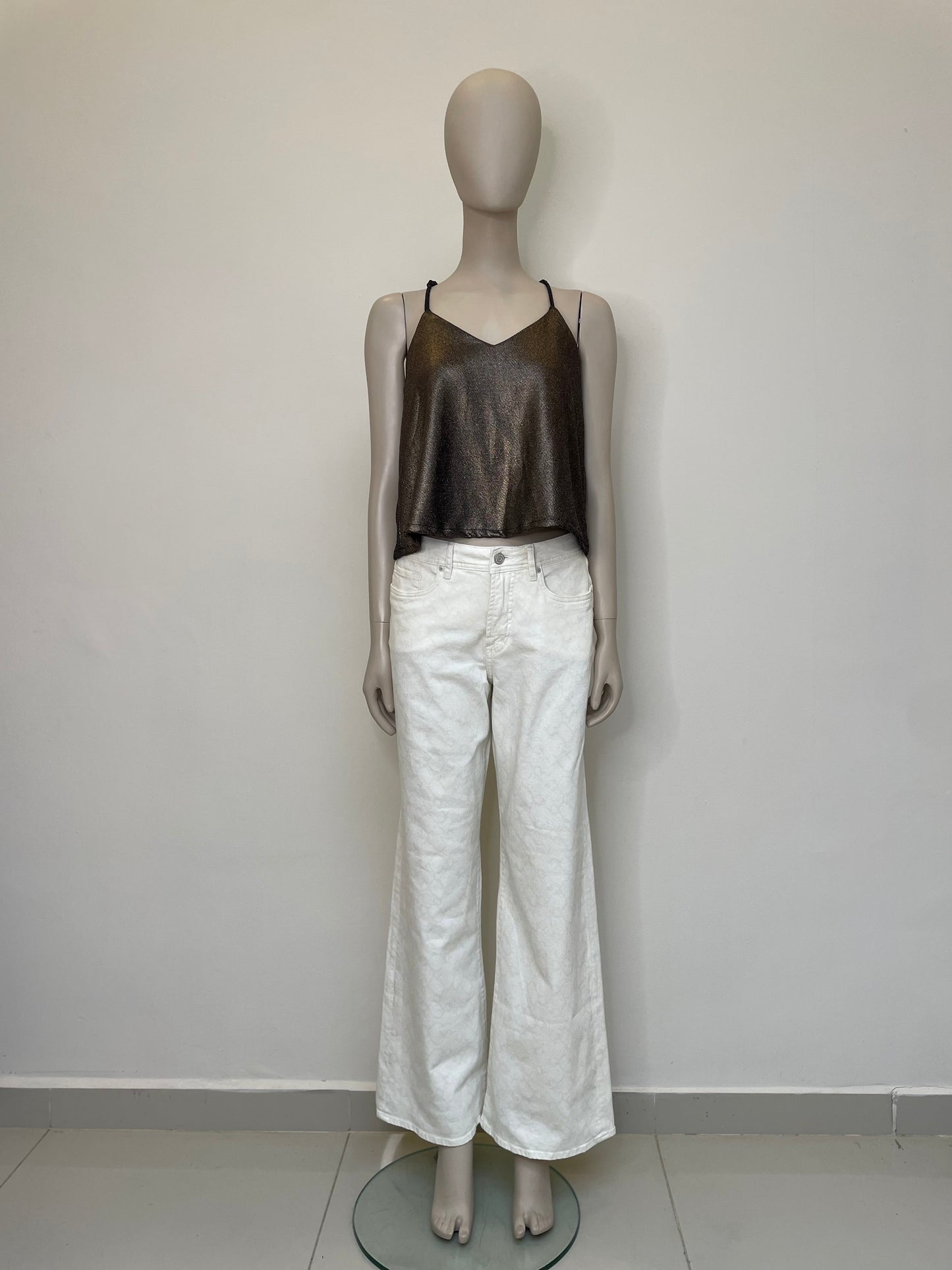 Jean Wide Leg High Rise Print Piton 327
