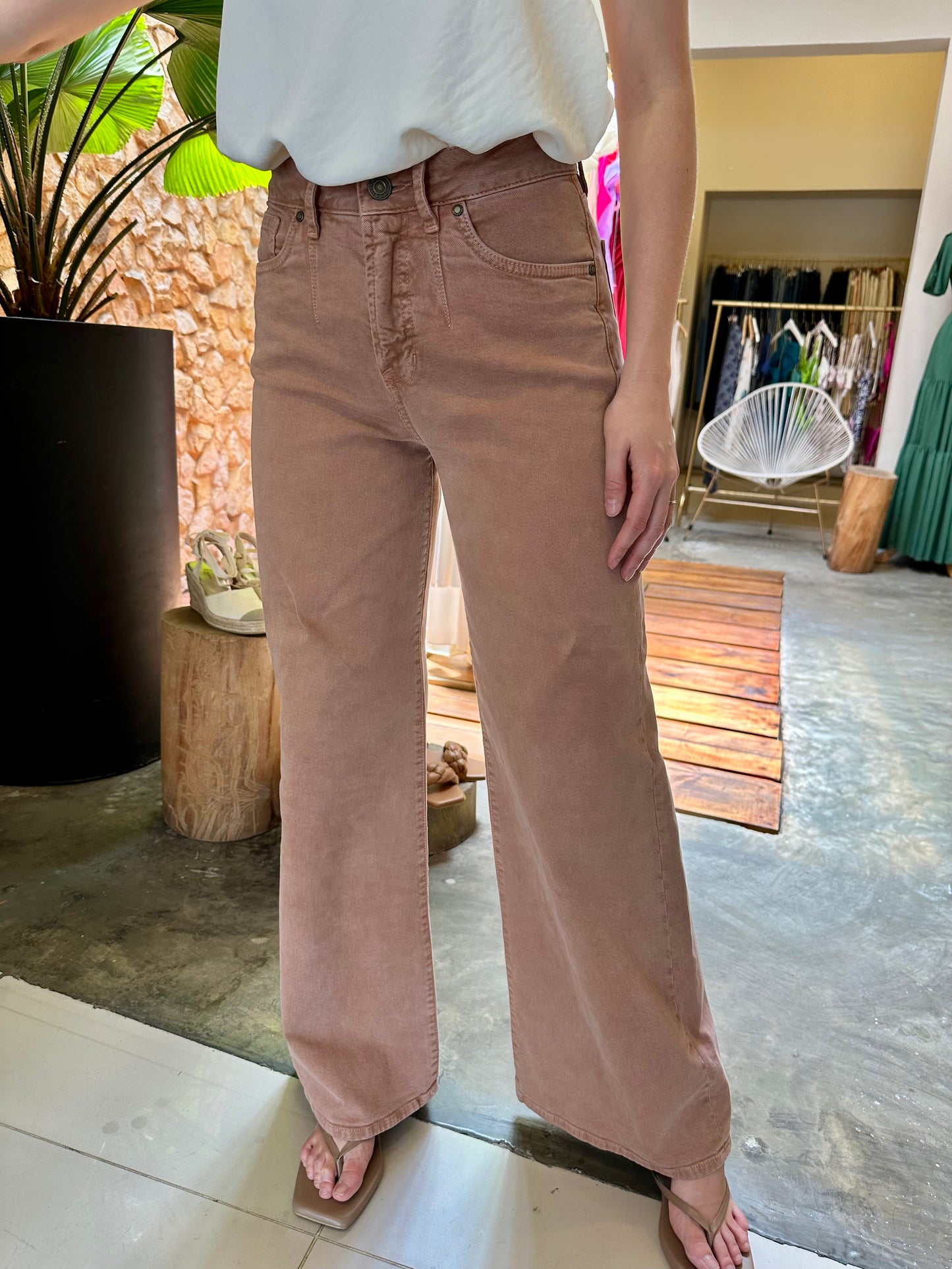 Jean Wide Leg High Rise Ladrillo 327
