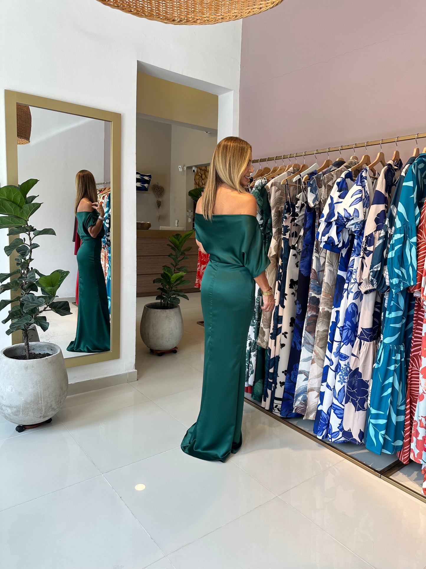 Vestido Elena Verde Botella