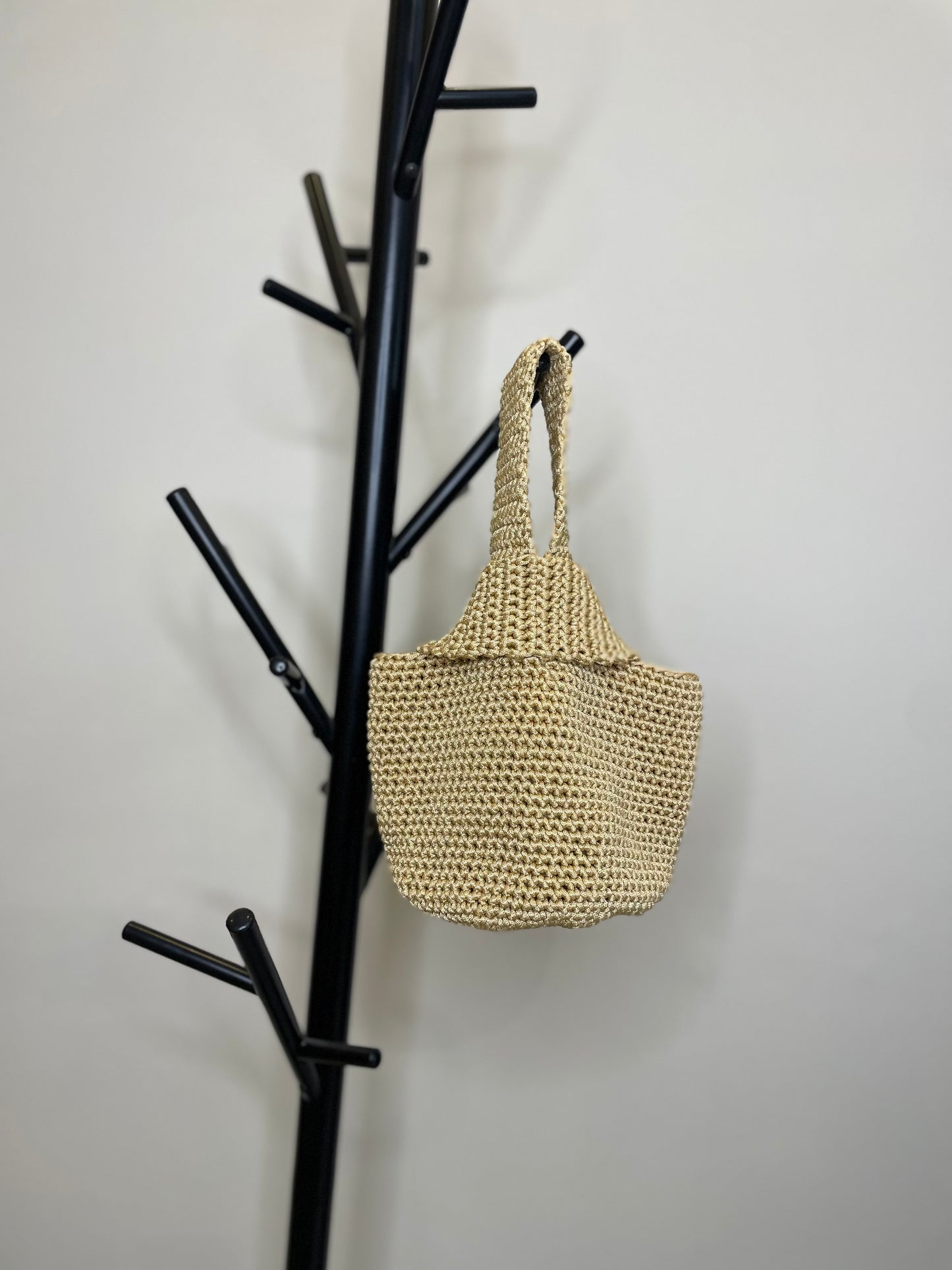 Bolso Mini Tejido a Mano Caqui