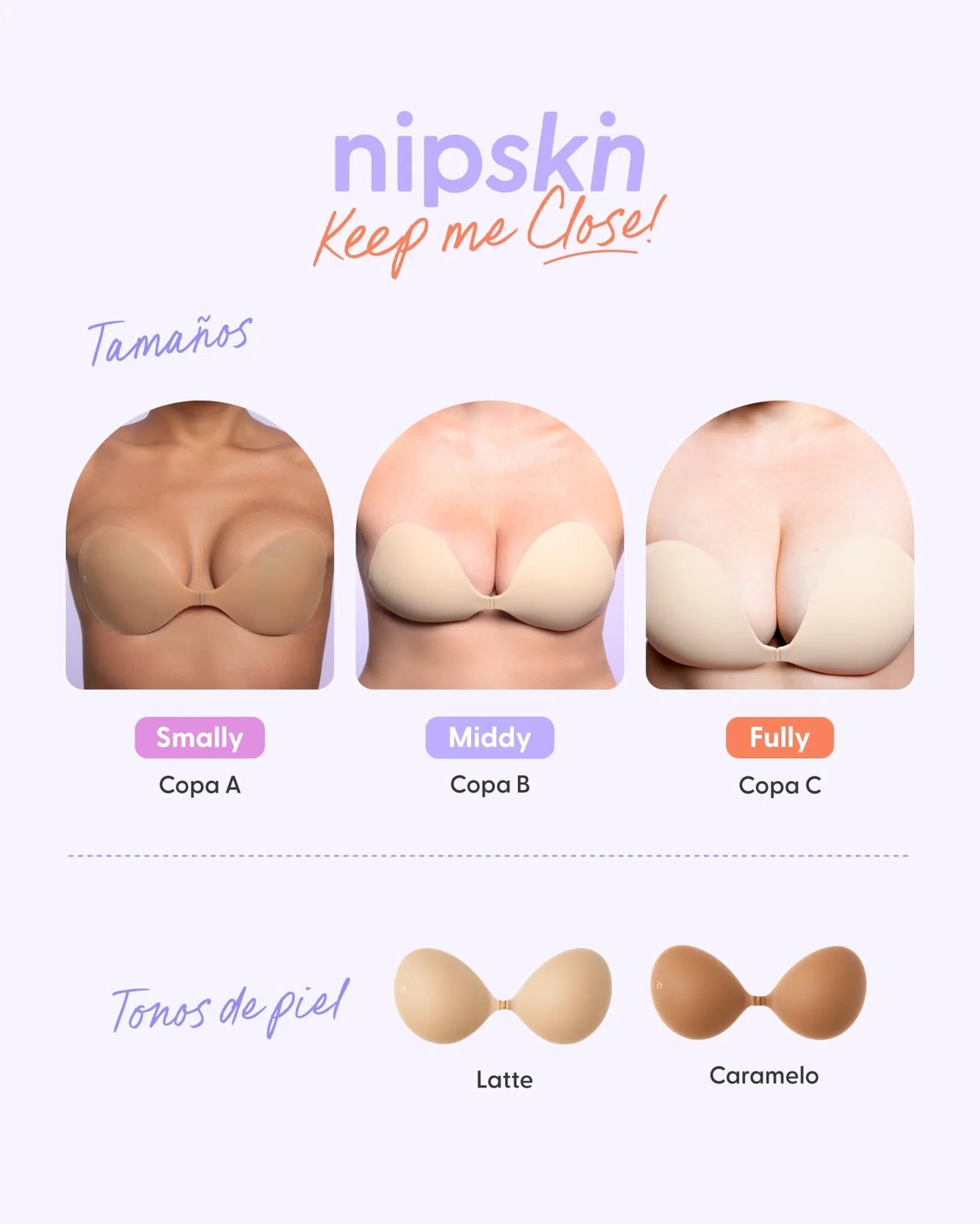 Brasier Invisible Adhesivo de Silicona, Keep Me Close LATTE - Nipskin