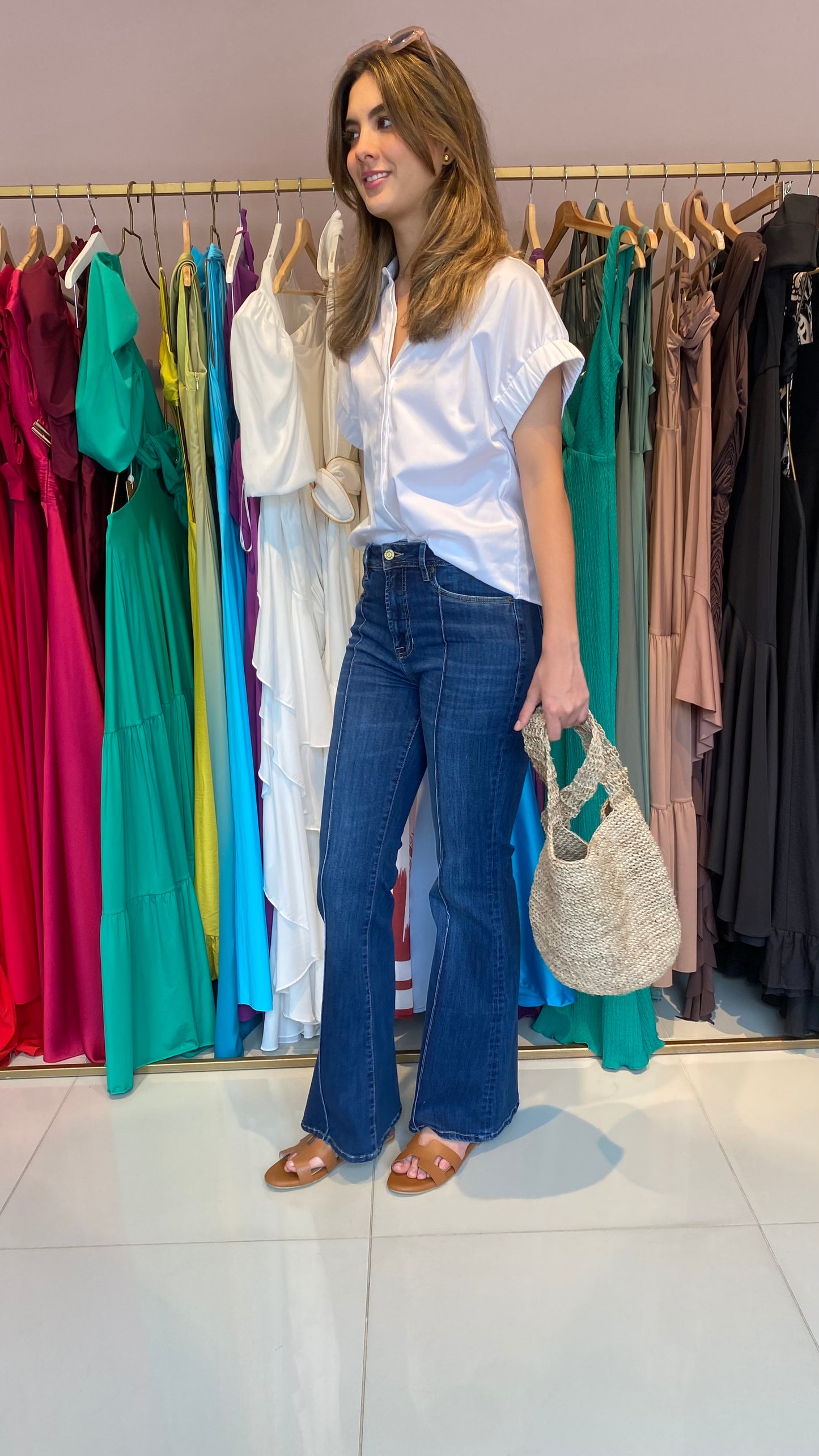 Jean Flare High Rise Vena 364