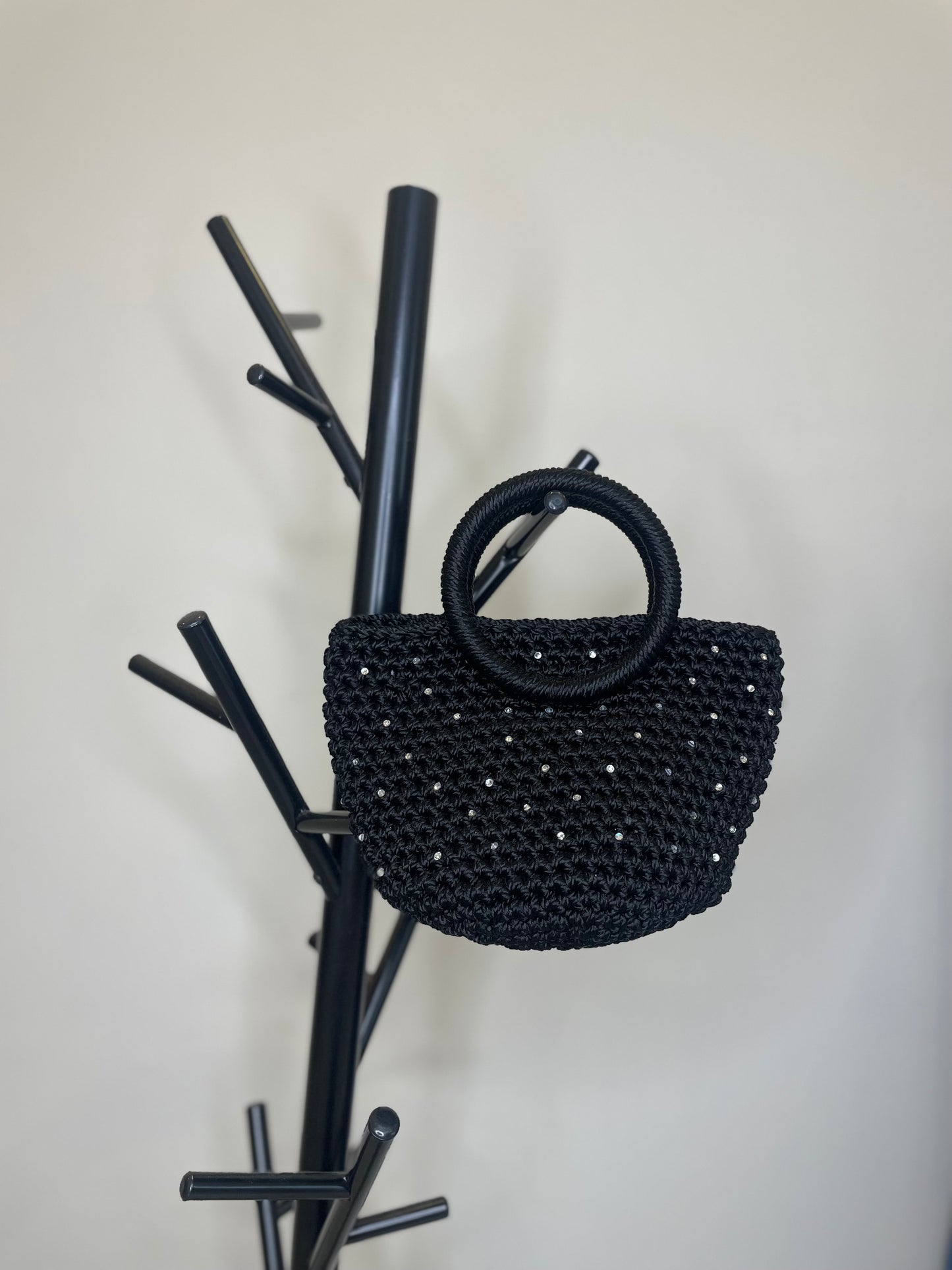 Bolso Mini Aro Negro con Brillitos