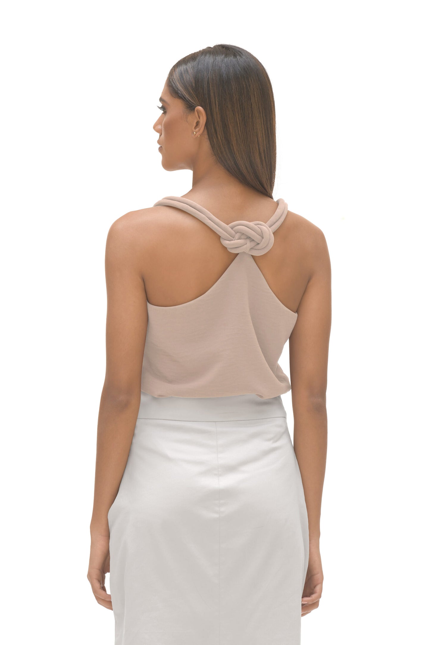 Blusa Tiras Nudo Infinito Natural