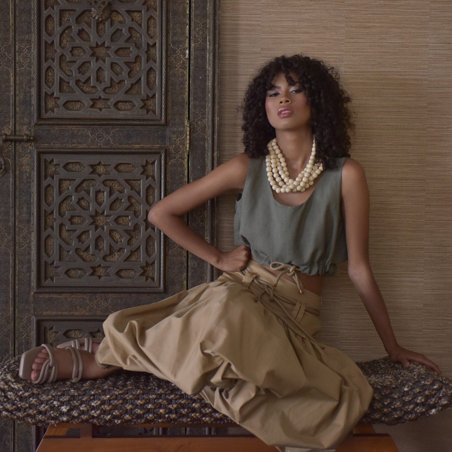Crop Top Iratim Verde Oliva