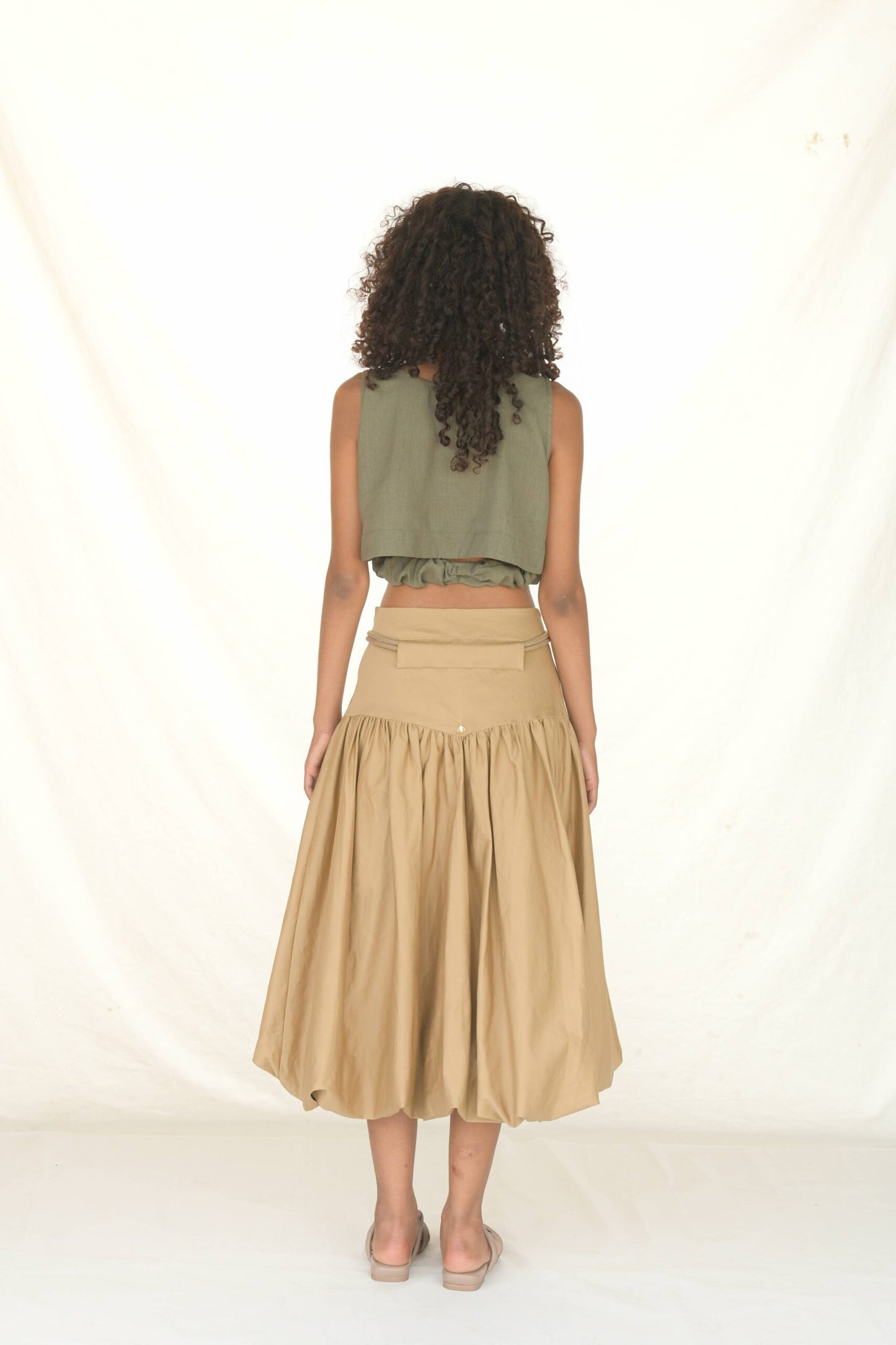 Crop Top Iratim Verde Oliva