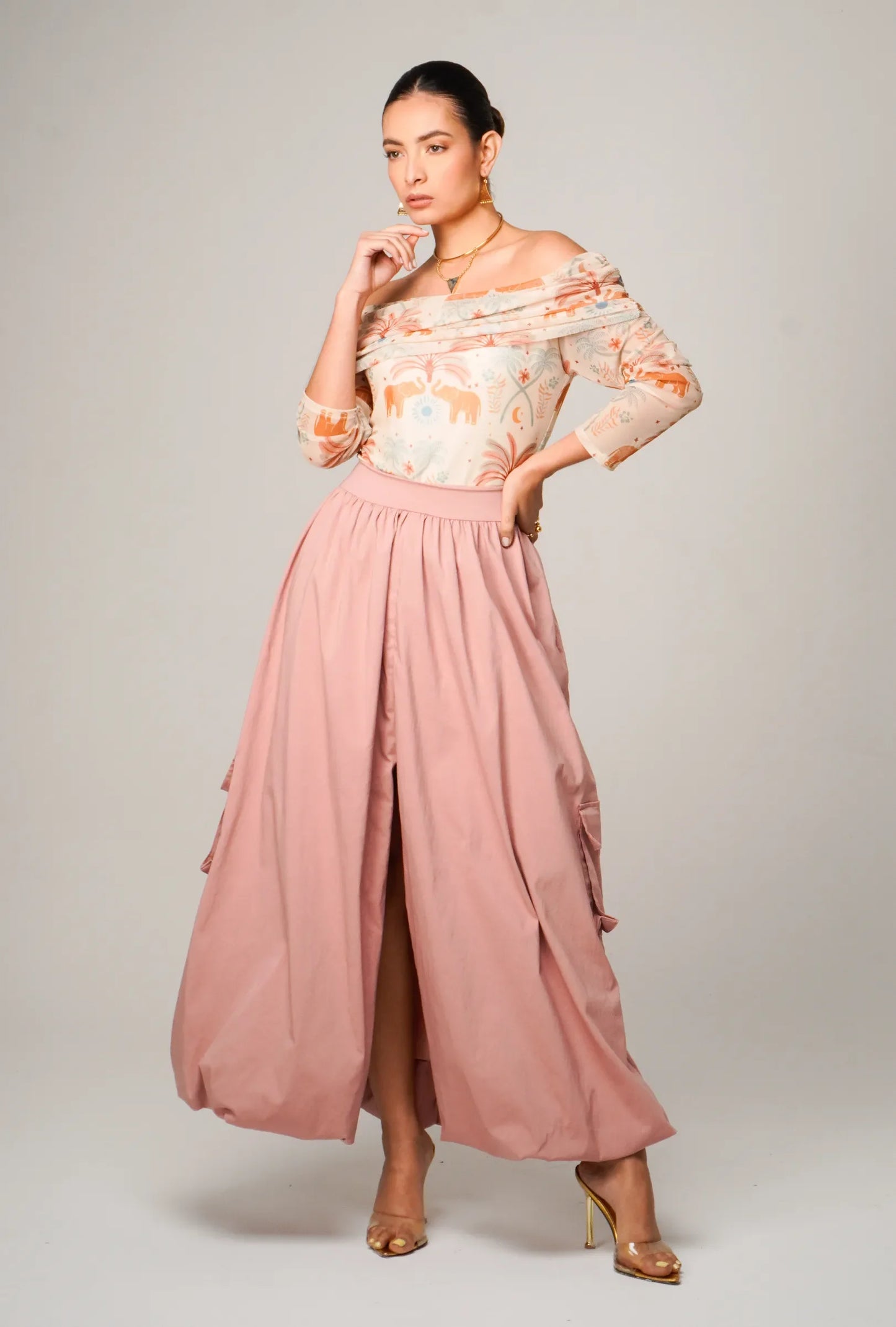 Falda Globo Verona Palo de Rosa