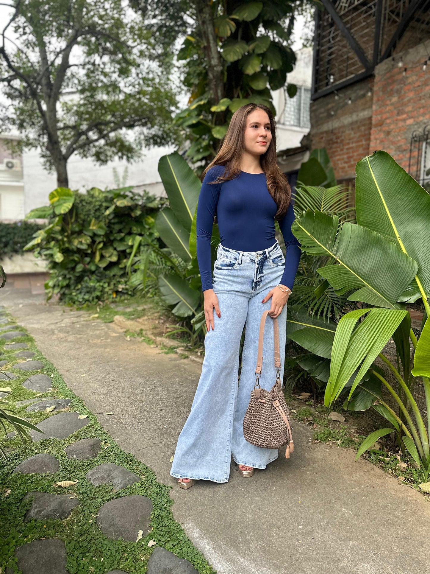 Jean Wide Leg high Rise Hielo con Desgaste 3127