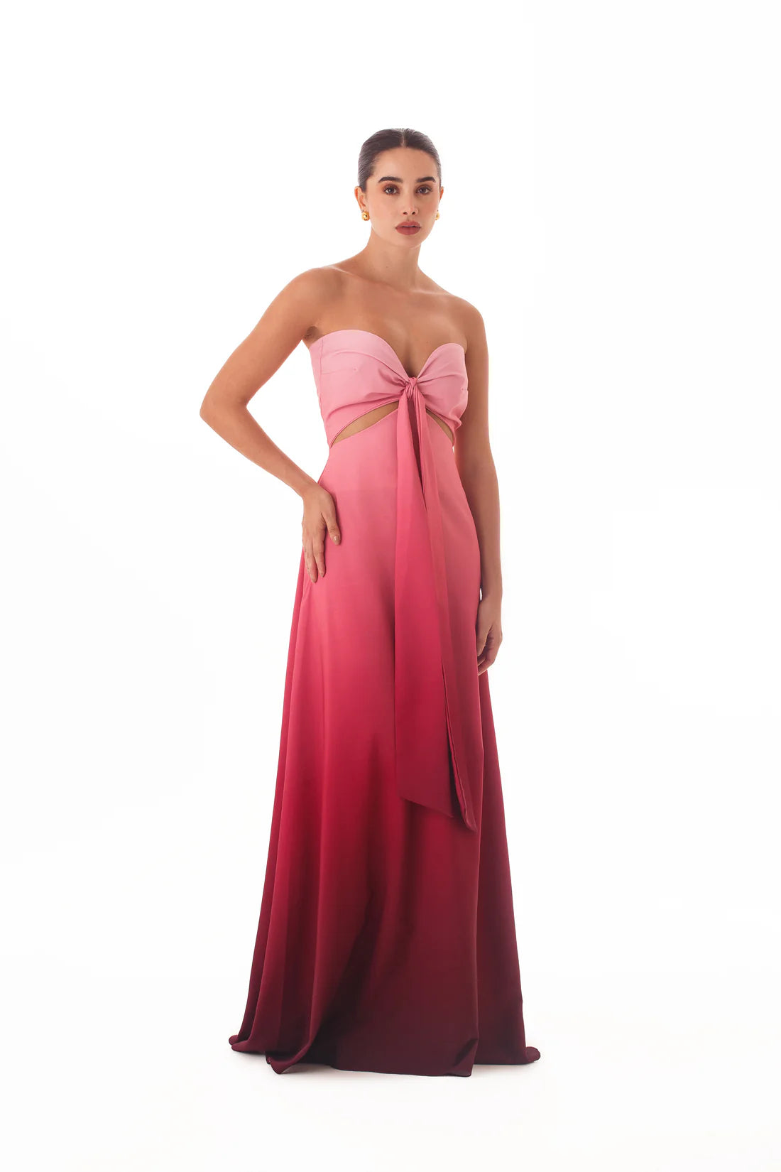 Maxidress Lara Degradado Rosa Borgoña