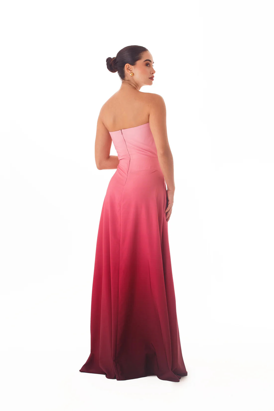 Maxidress Lara Degradado Rosa Borgoña