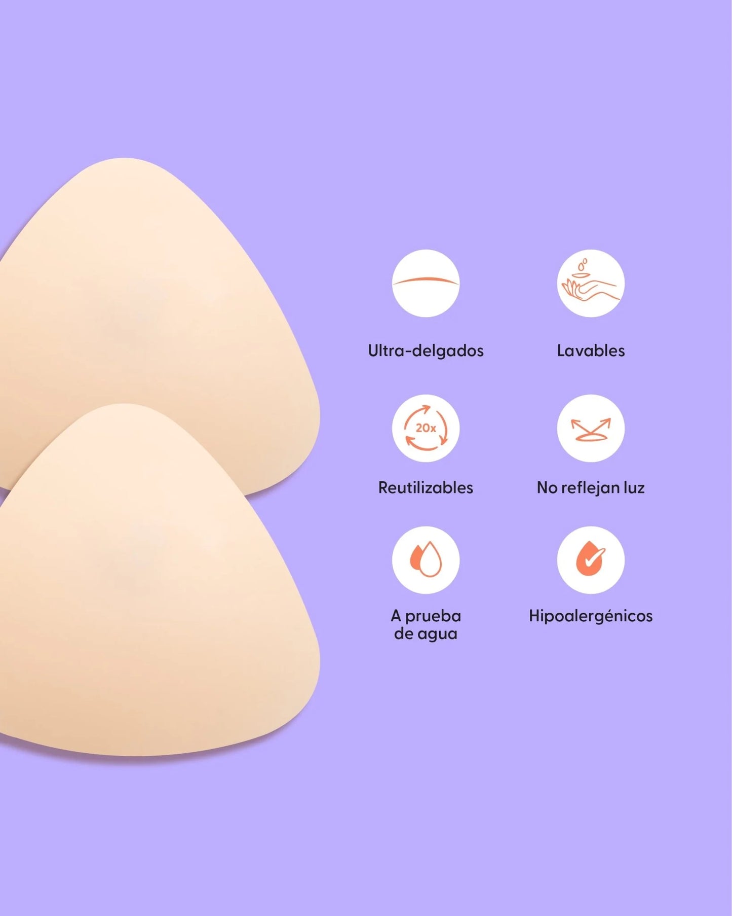 Cubre Pezones Triangulares Adhesivos Reutilizables
