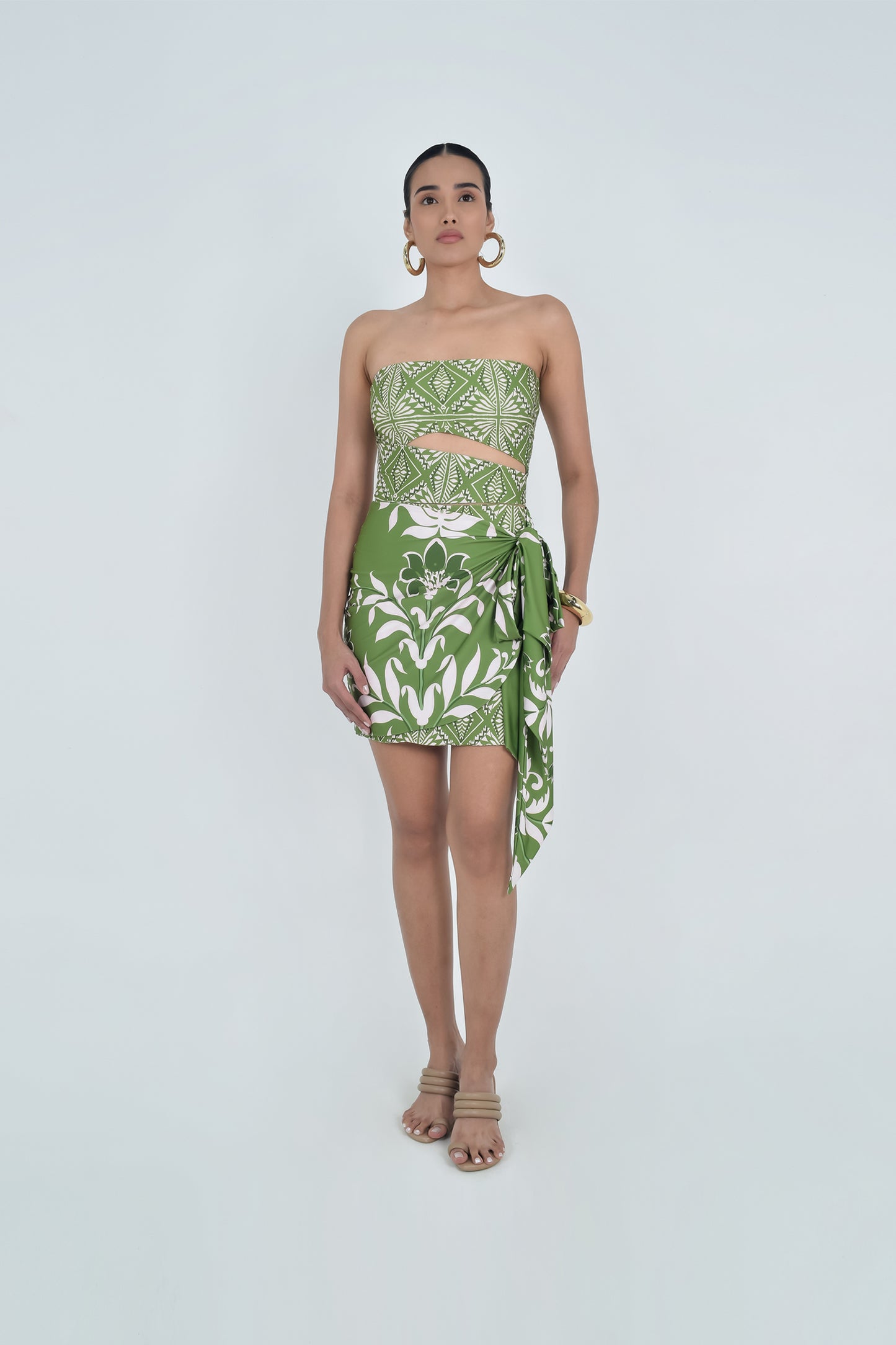 Vestido Amatista Laurel Tribal Verde