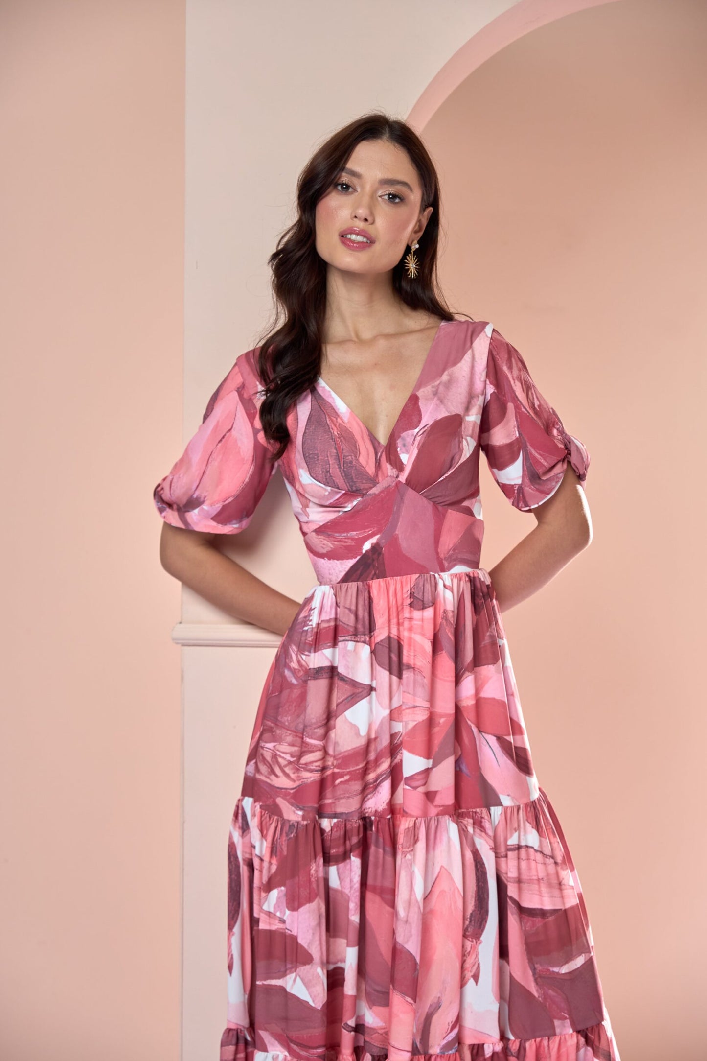 Vestido Amber Estampado Rosado