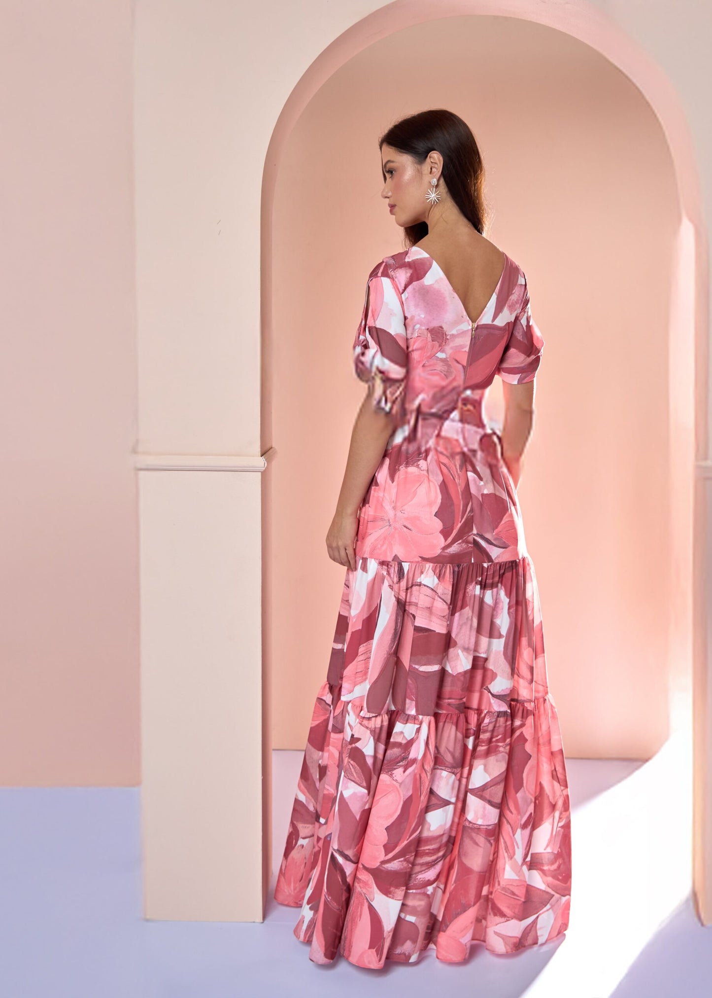 Vestido Amber Estampado Rosado