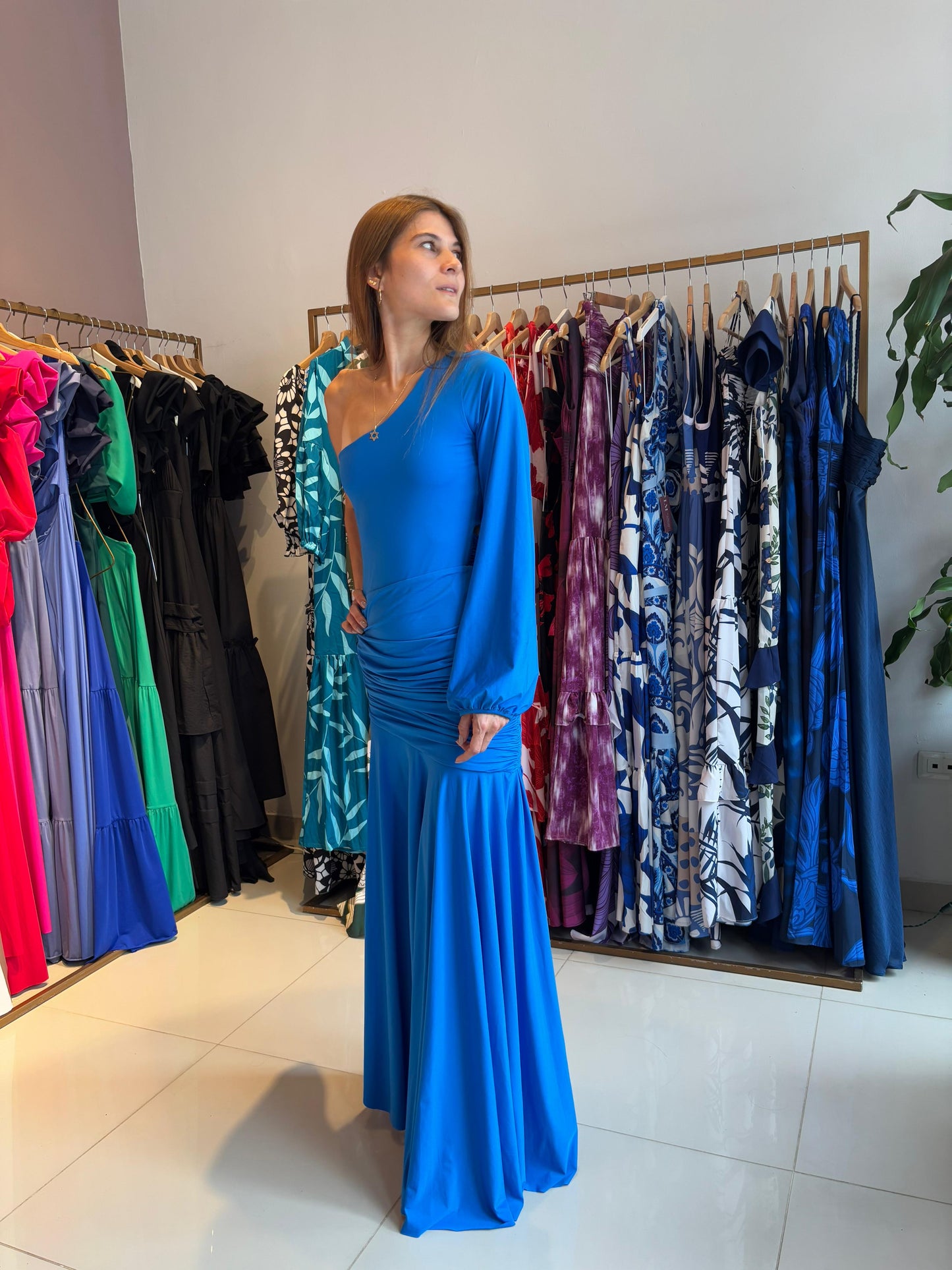 Vestido Teresa Azul Eléctrico