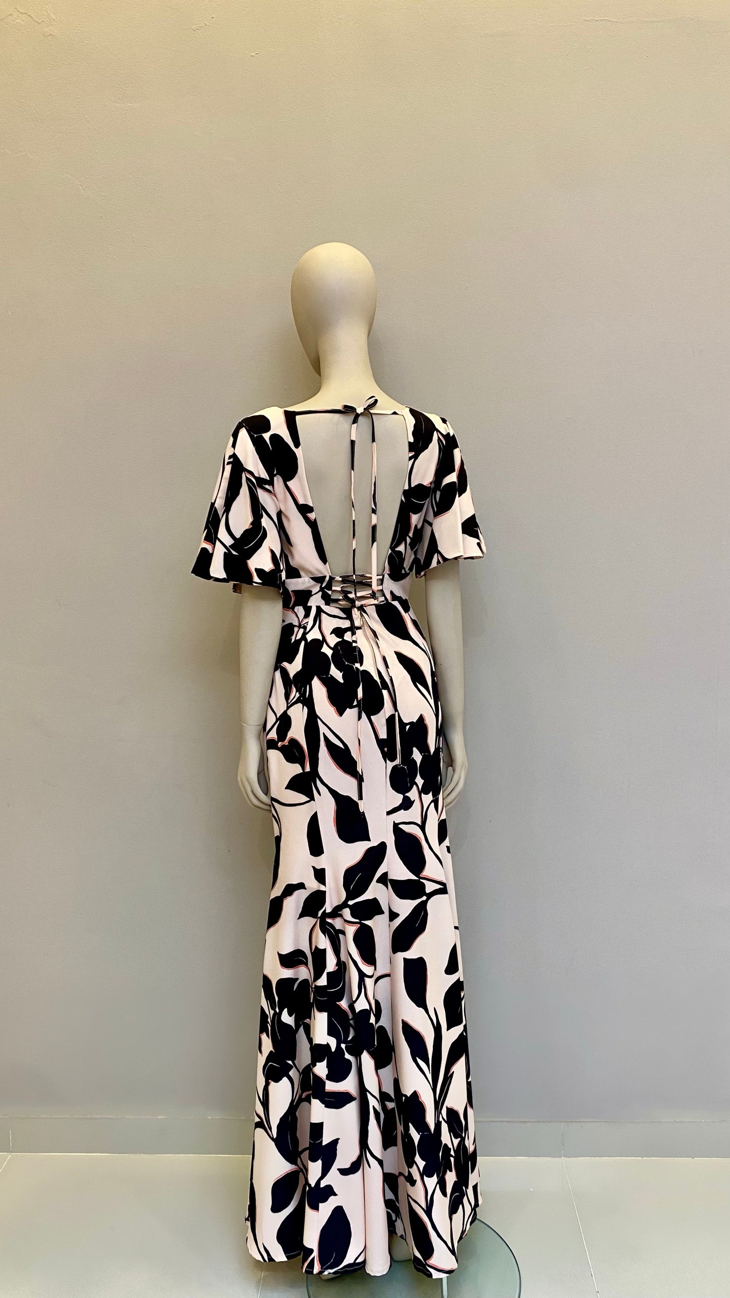 Vestido Minelly Estampado Negro - Marfil