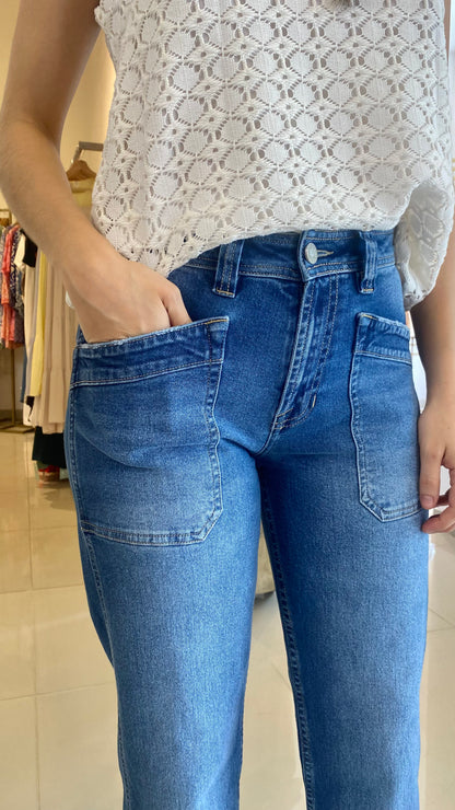 Jean Straight Leg Mid Rise Indigo 316