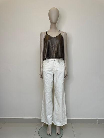 Jean Wide Leg High Rise Print Piton 327