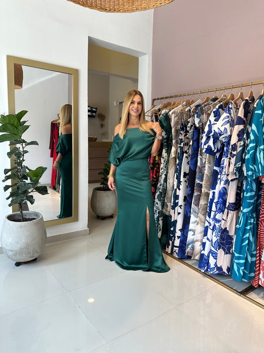 Vestido Elena Verde Botella