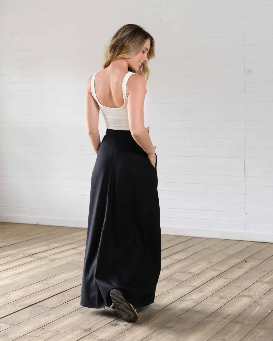 Falda Roxana Plane Negro