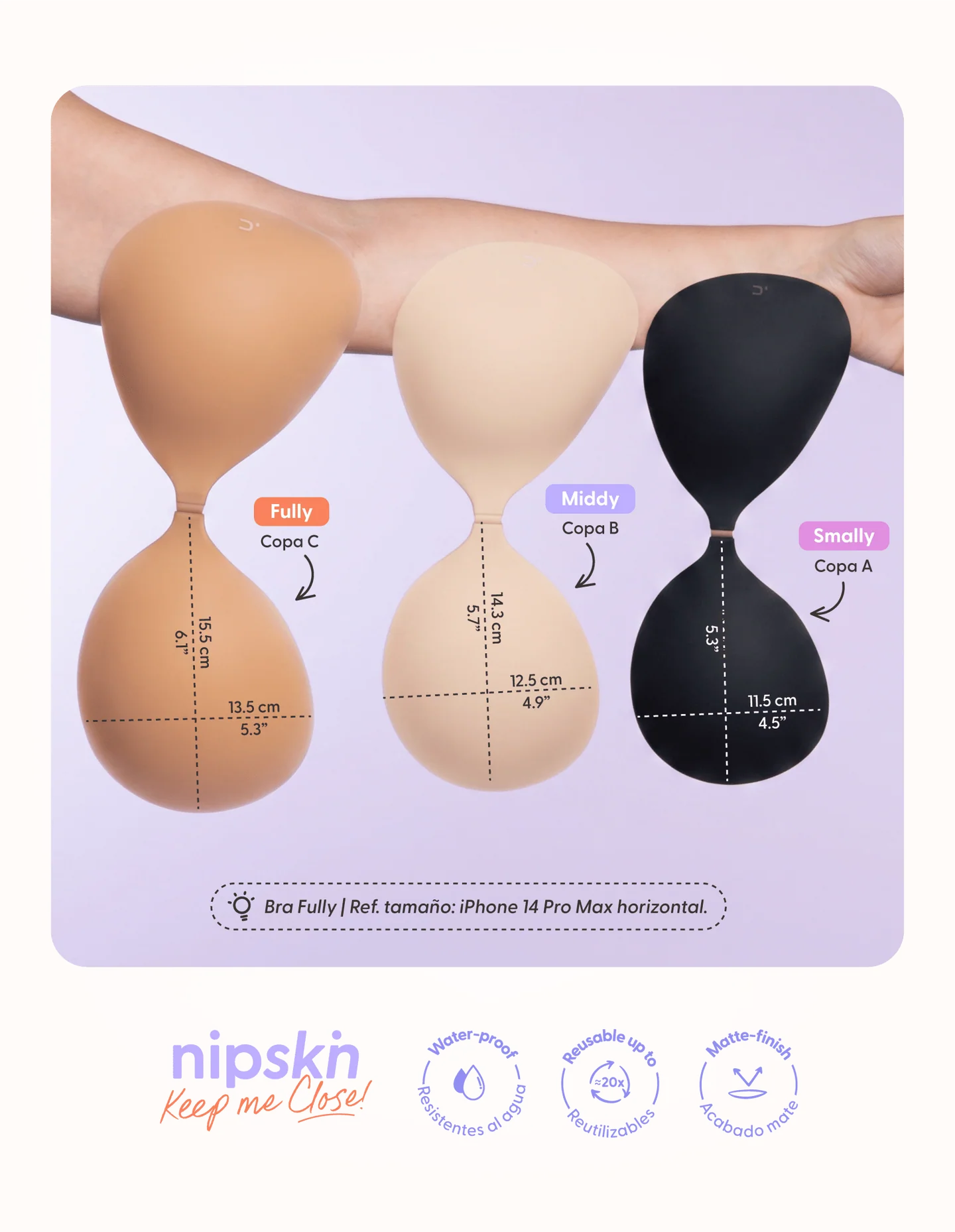 Brasier Invisible Adhesivo de Silicona, Keep Me Close LATTE - Nipskin