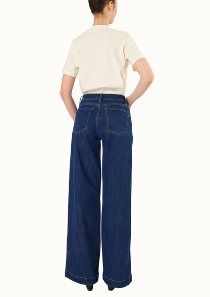 Jean Wide Leg High 303 Bolsillos Botones
