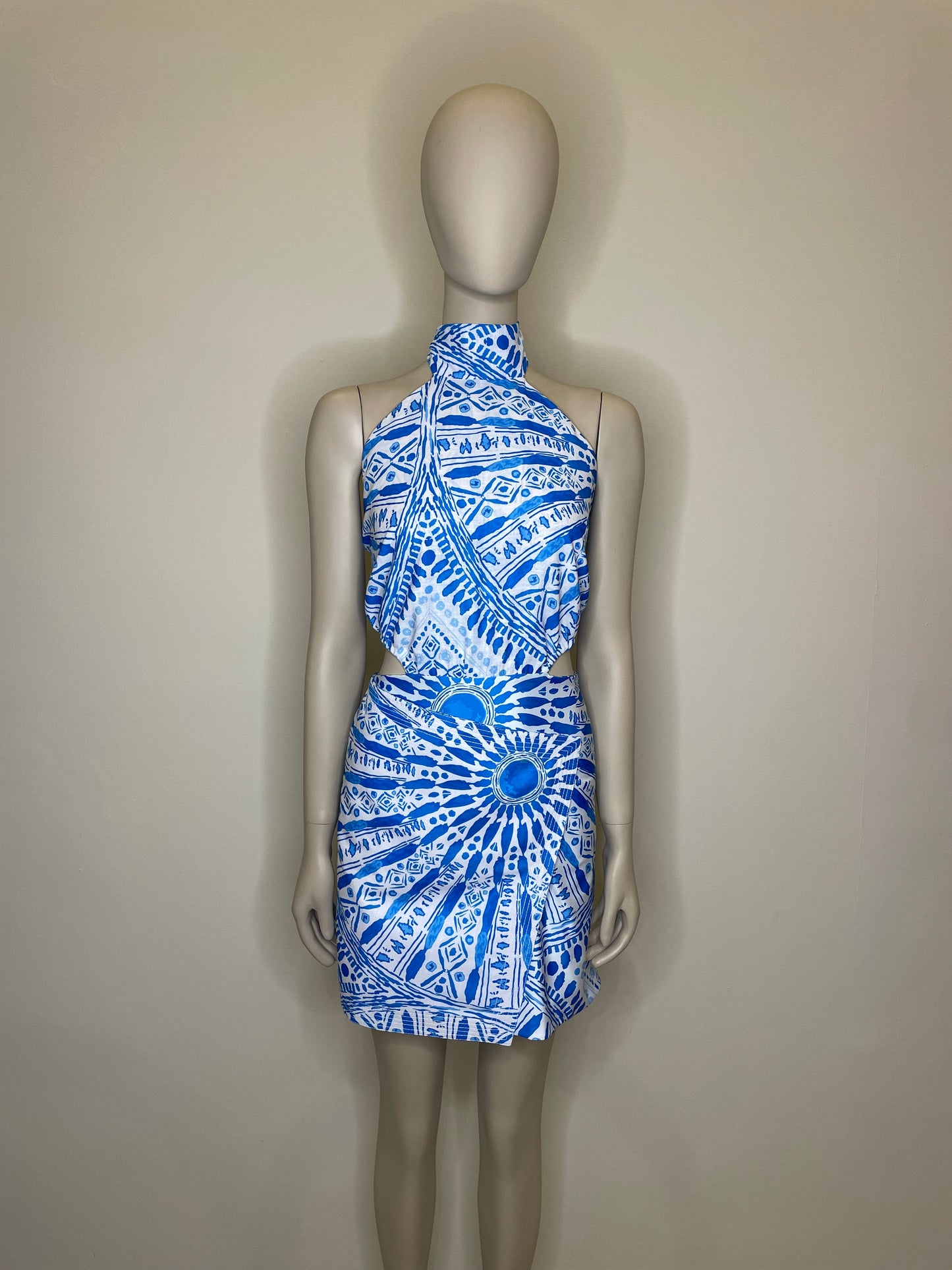 Vestido Nara Tribal Azul Eléctrico