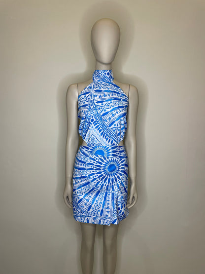 Vestido Nara Tribal Azul Eléctrico