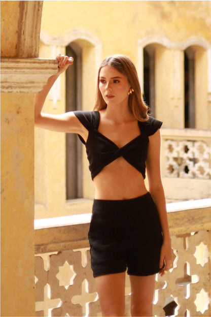 Amanda Crop Top Negro