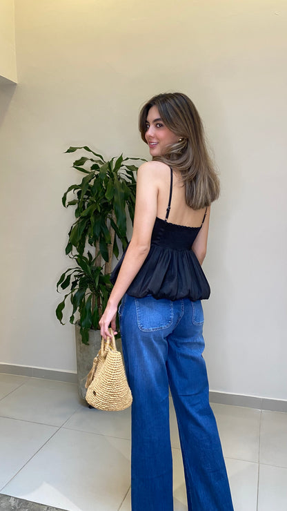 Jean Wide Leg High Rise Indigo 380