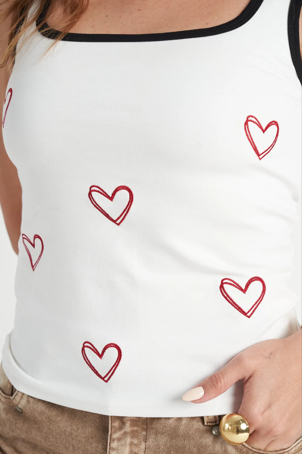 Blusa Basic Heart Blanco
