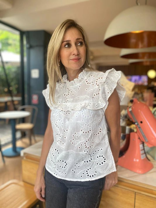Blusa Sofia Ojalillo Blanco