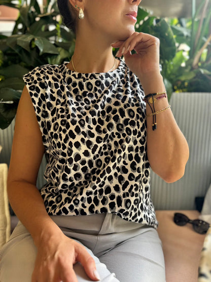 T-shirt Lety Animal Print Crudo