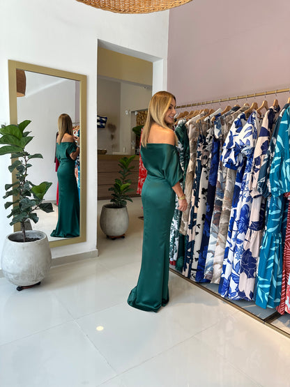 Vestido Elena Verde Botella