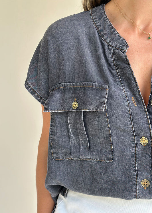 Camisa Sabina Indigo Negro