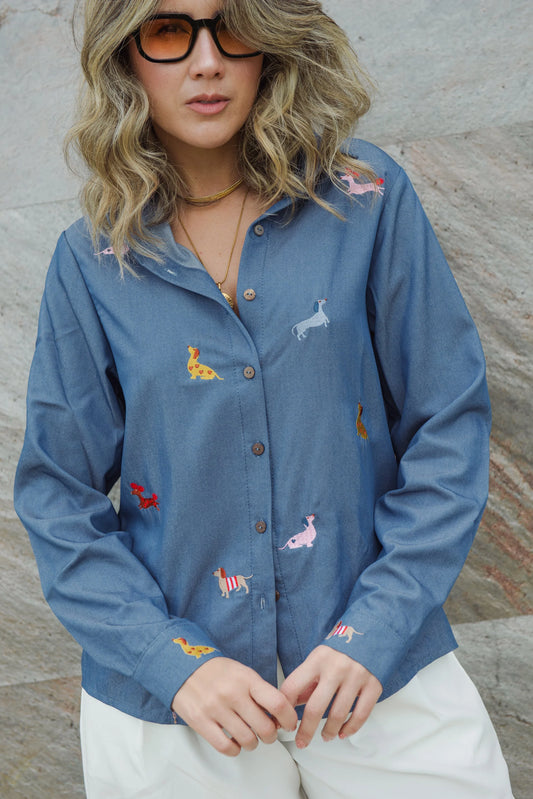 Camisera Dog Amore Índigo