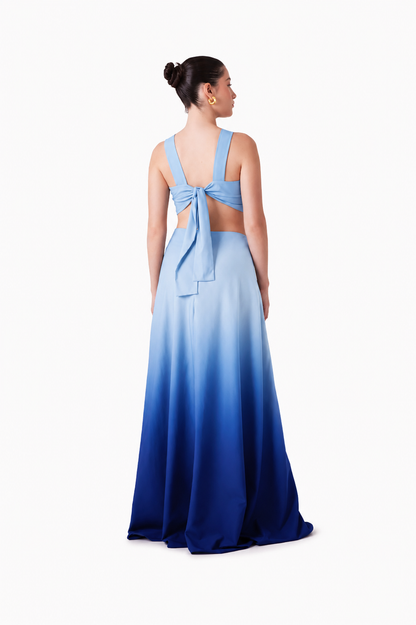 Maxidress Priscila Degrade Azul
