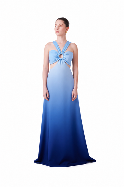 Maxidress Priscila Degrade Azul