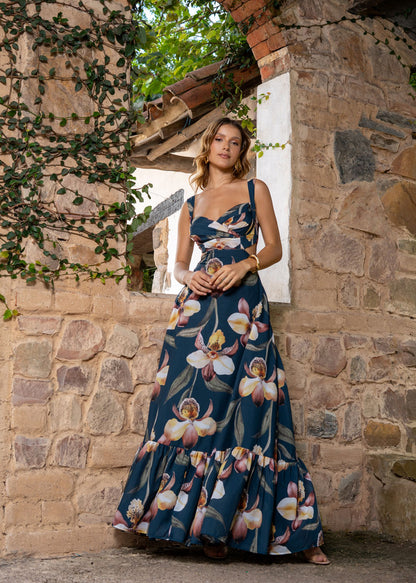 Vestido Alessandra Estampado Pretóleo