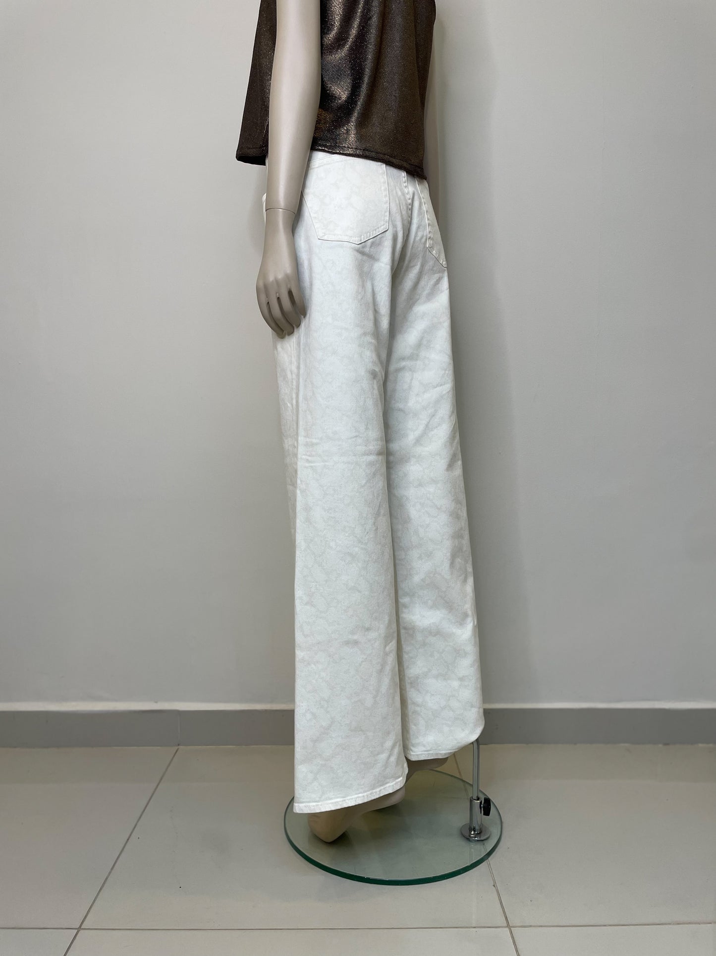 Jean Wide Leg High Rise Print Piton 327