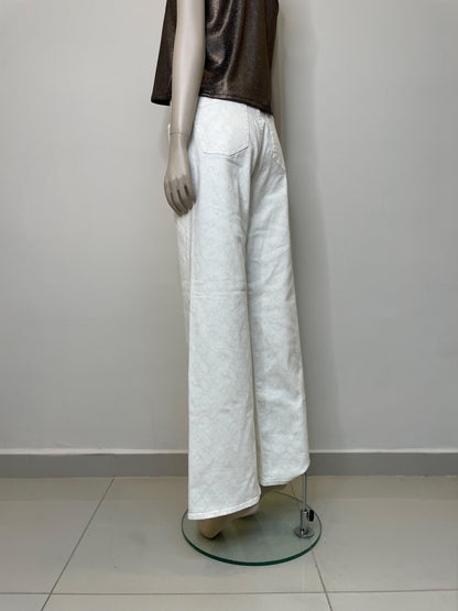 Jean Wide Leg High Rise Print Piton 327