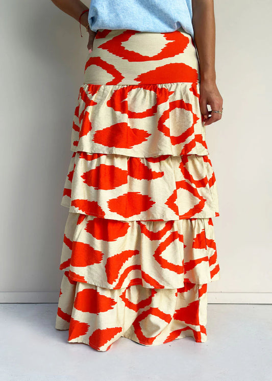 Falda Monarca Print Naranja