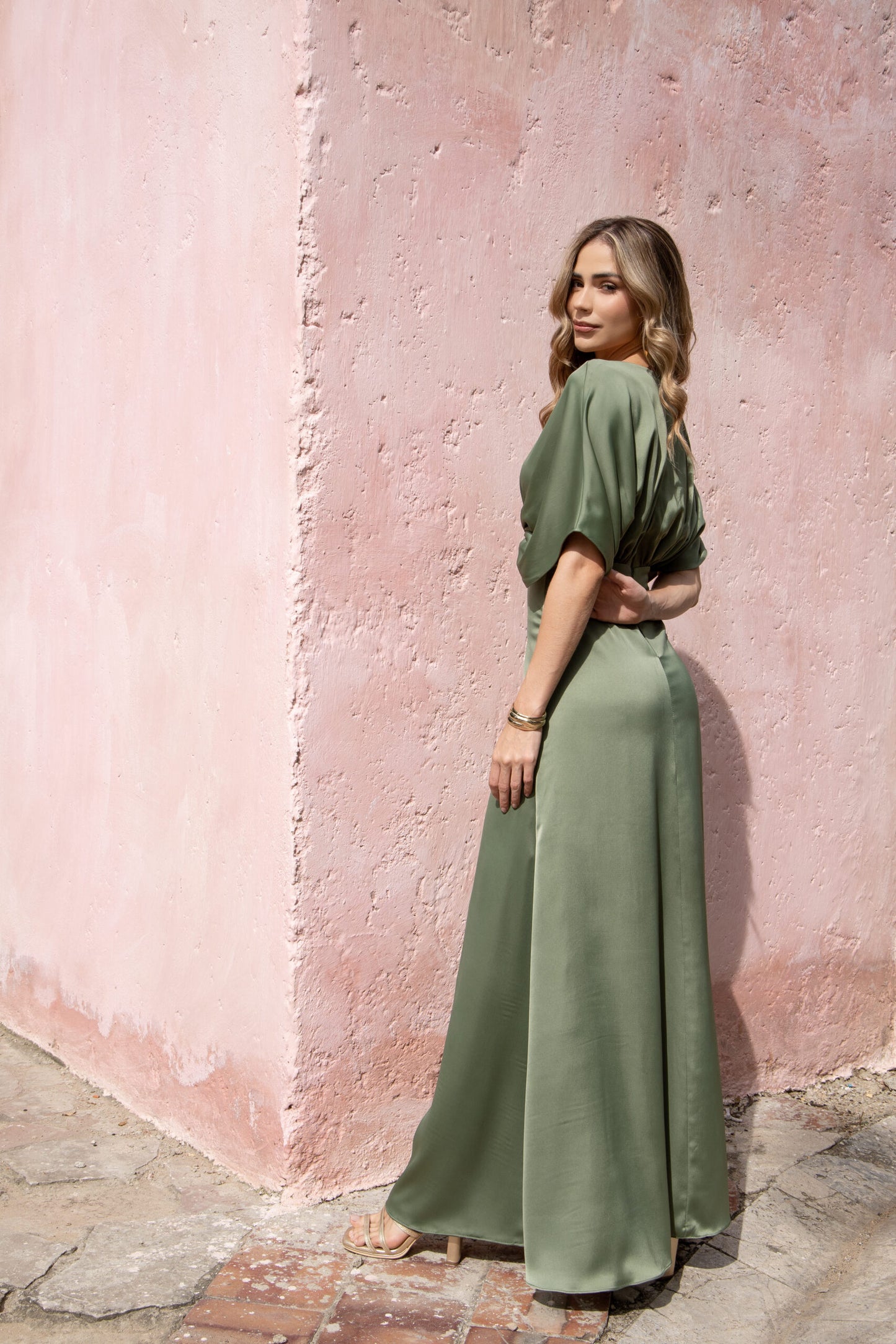 Vestido Hortensia Verde Olivo