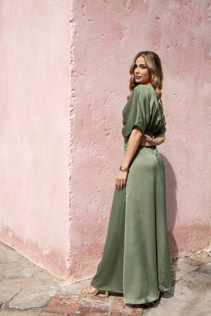 Vestido Hortensia Verde Olivo