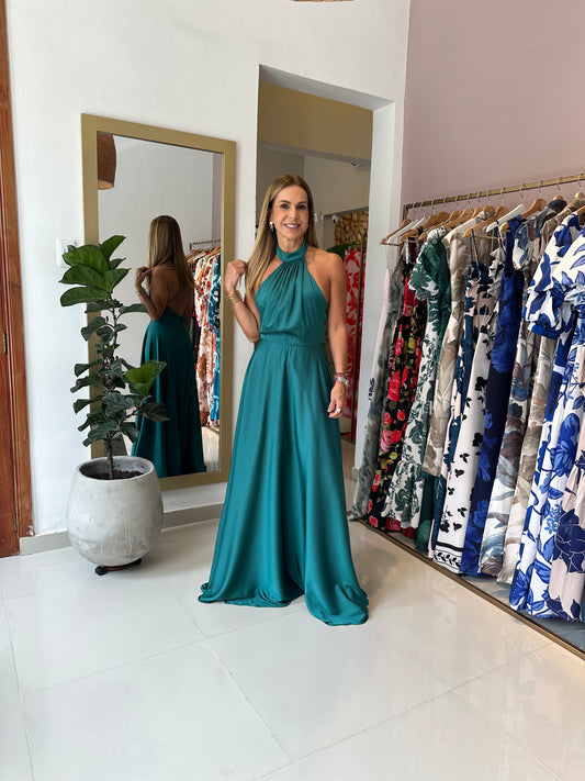 Vestido Margarita Verde Pino