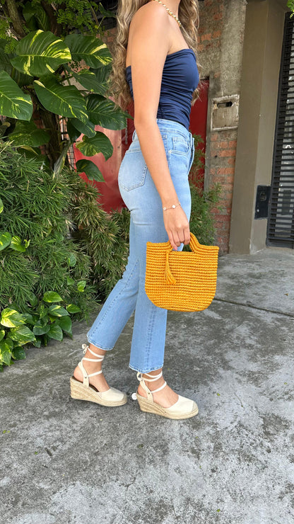 Jean Straight Leg High Rise Claro 388