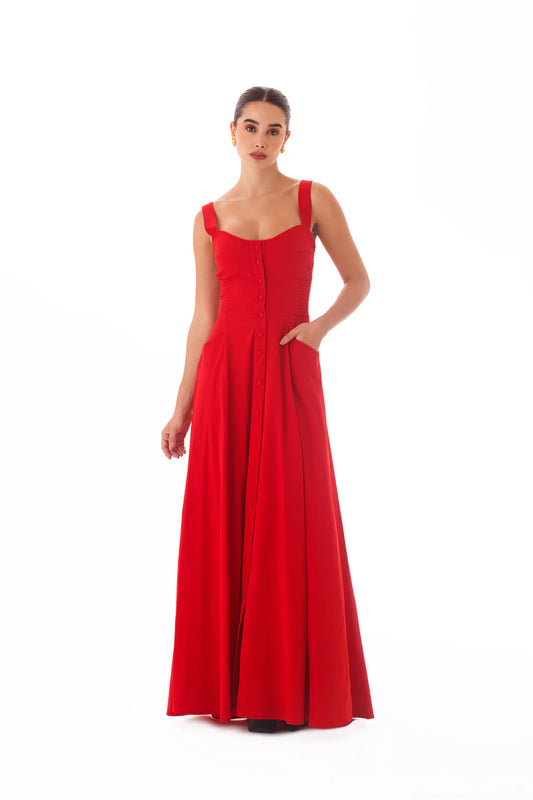 Maxidress Fernanda Rojo