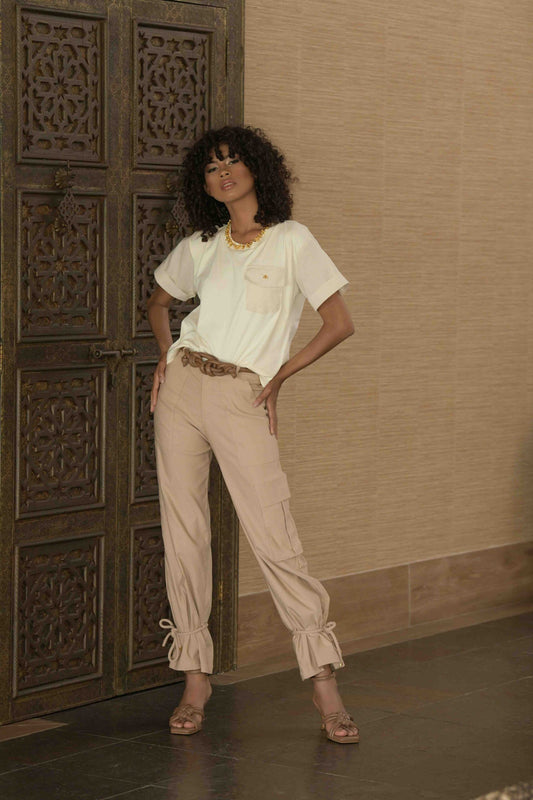 Pantalón Canudo Beige