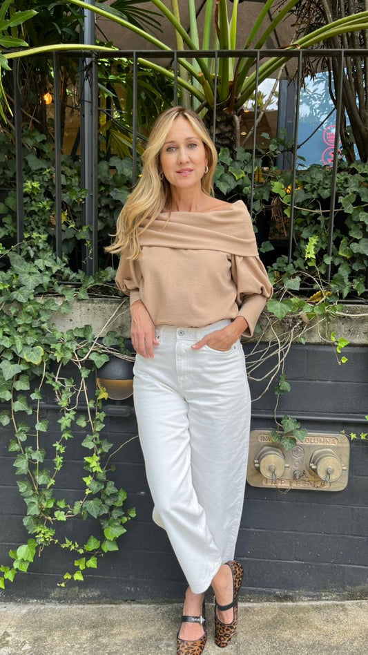 Top Off Shoulder Olivia Camel