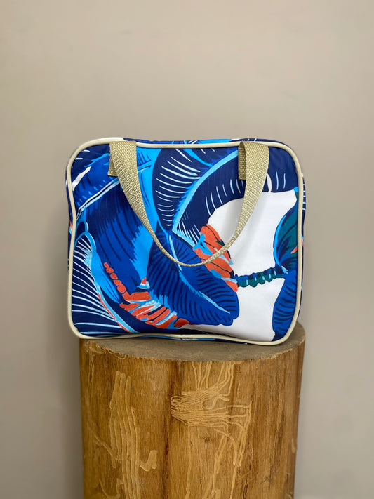 Vanity Case White With Blue Palms